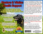 Restore and Vitalize Health Support Powder for Pets Full Label