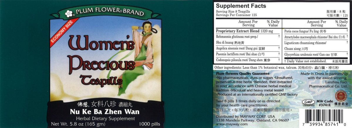 Full Label of Women's Precious Teapills Economy Size