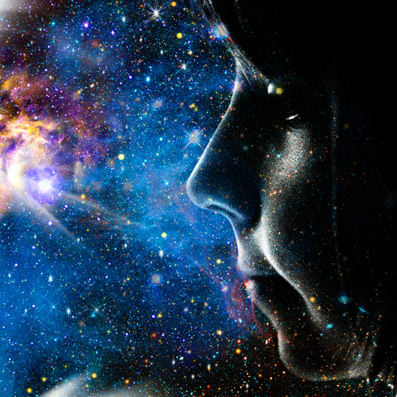 Child of the Universe. Abstract female portrait