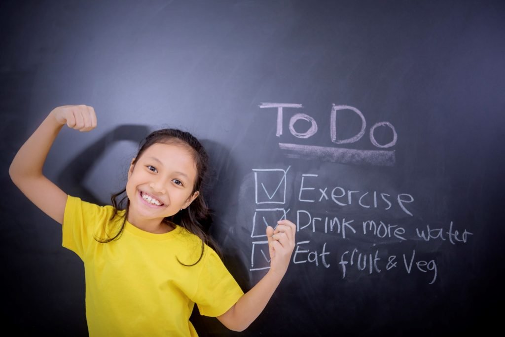 To Do Child Drink Water Exercise Eat Healthy