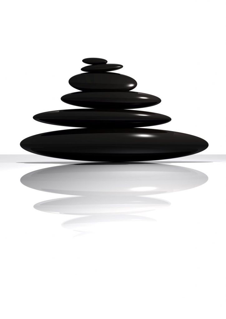 Yin of Yin Yang Black Rocks Balance MED