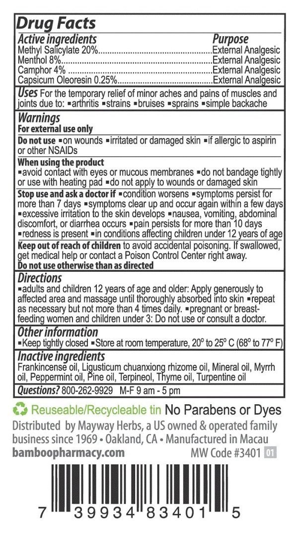 Bamboo Pharmacy Mobility Oil Health Benefits Drug Facts